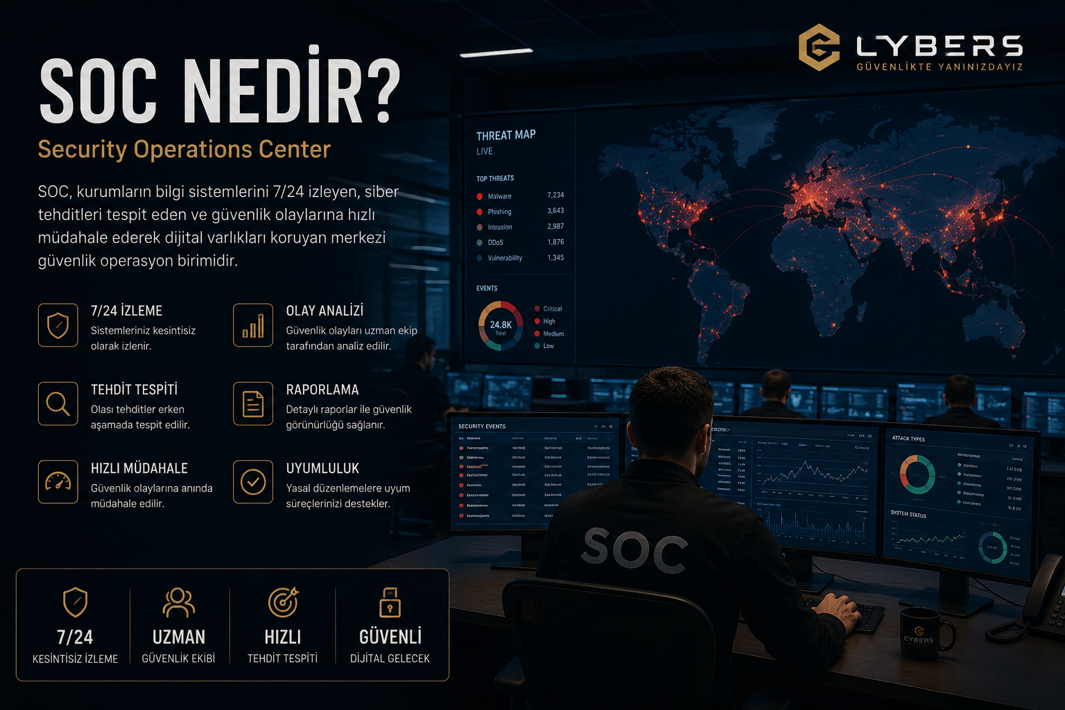 SOC Nedir? Security Operations Center (SOC) Ne İşe Yarar? | Cybers